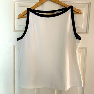 Kate Hill Boatneck tank. Cotton, Lycra, spandex. L.